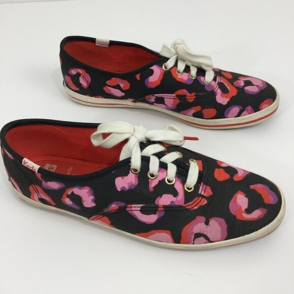 Keds Kate Spade New York Womens Black Leopard Print Lace Up Sneakers Size 8 US - Picture 10 of 12